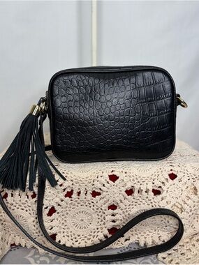 Mark & Graham Black Leather Crossbody
